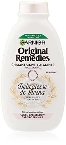 2 x GARNIER Original Remedies Delicatesse de Avena Champú Para Cuero Cabelludo Sensible y Normal, Multi, Fresco, 300 ml [Unidad 1'78€]