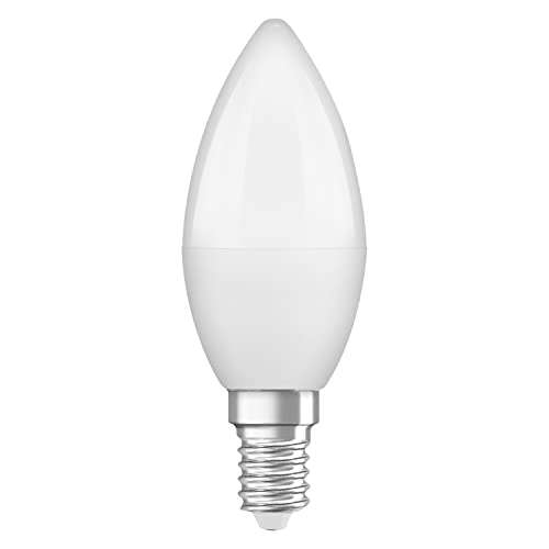 Paquete de 40 bombillas LED Base Classic B, en forma de vela con base E14, sustituye a 40 vatios, mate, blanco cálido - 2700 Kelvin