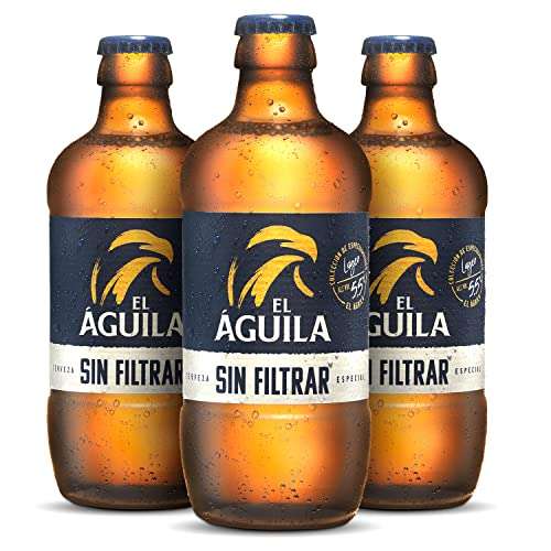 El Aguila Sin Filtrar Cerveza Lager Especial Caja 4 Pack Botella, 6 x 33cl. = 24 tercios.