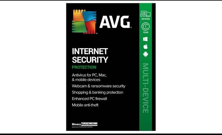 Antivirus AVG Internet Security 2023 - 10 dispositivos- 1 año