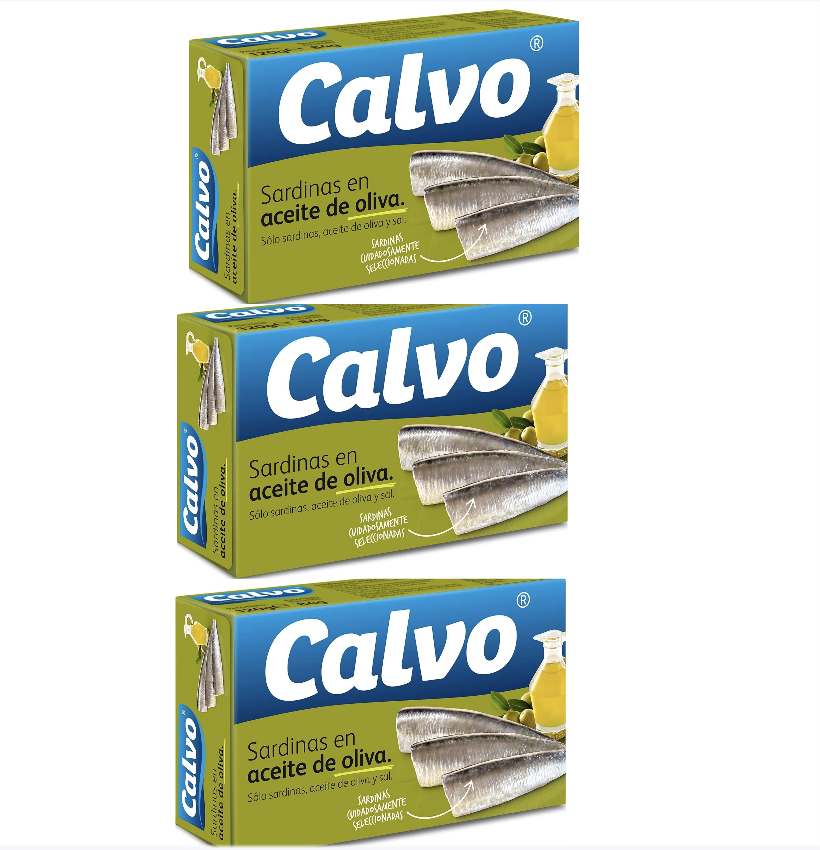 X3 Calvo Sardinas en Aceite de Oliva 120g