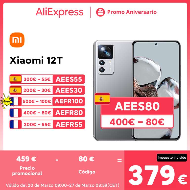Xiaomi 12T 5G 8GB/256GB - Desde España