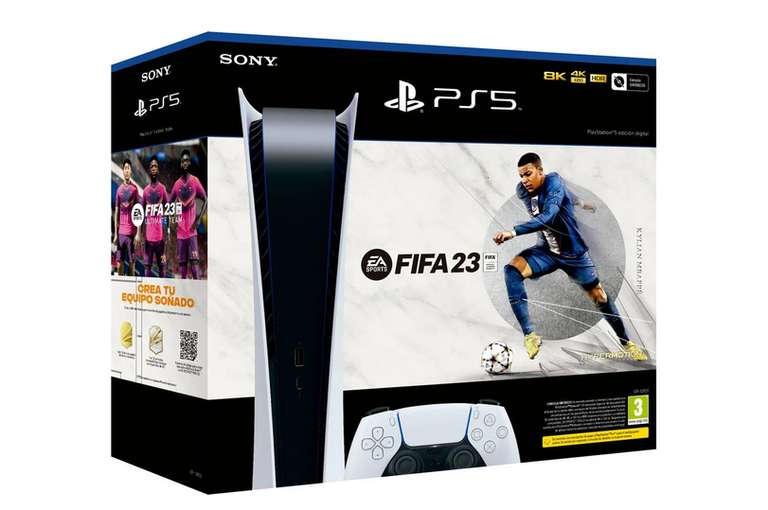 Consola PS5 Edición Digital (825GB) + FIFA 23 (Formato Digital)