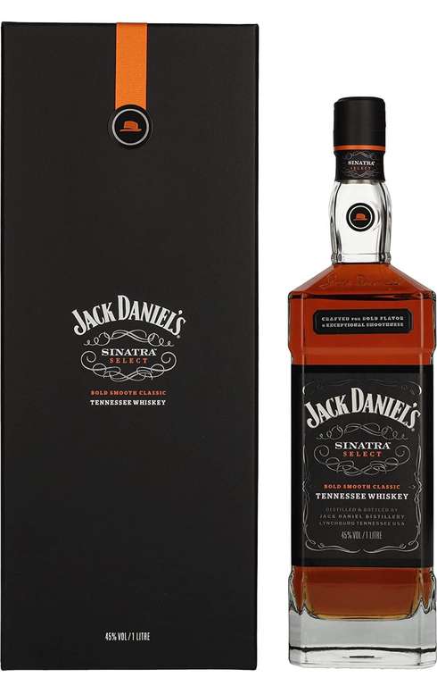 Jack Daniels Frank Sinatra Select Tennessee Whiskey , 45%Vol. Alcohol, Whiskey Con Sabor Dulce Intenso de Vainilla, 1Litro