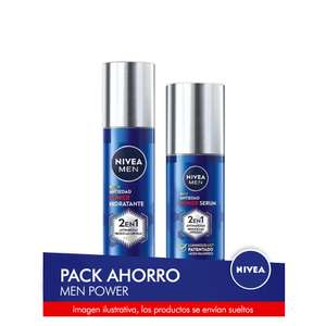 NIVEA MEN POWER Pack ahorro - Contiene Crema hidratante y Sérum