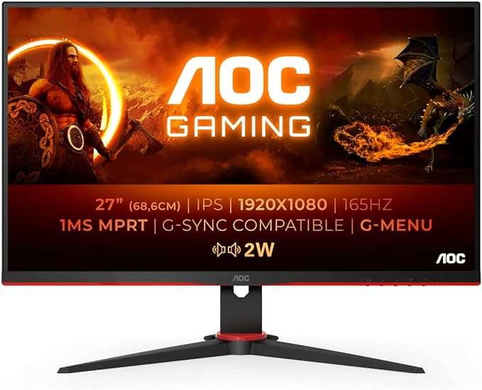 AOC Gaming 27G2SPAE Monitor FHD de 27 Pulgadas, 165 Hz, MPRT, FreeSync,  G-Sync, Altavoz (1920 x 1080, VGA, HDMI, DisplayPort) » Chollometro