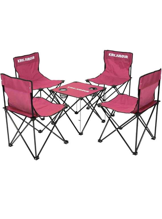KIRKJUBØUR "Stjärna" Pack de 5 Sillas de camping con mesa. 5 colores diferentes a elegir