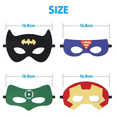 Pack de 16 Mascaras de Superhéroes para Niños