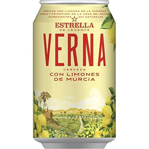 Estrella Levante Verna - Cerveza con limón, caja de 24 latas 33cl.