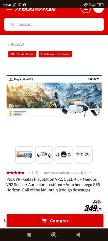 Gafas PlayStation VR2 sin/con Horizon Call of the Mountain Ps5. Mediamarkt Canarias