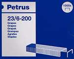 Petrus 23600, Grapas 23/6-200, Hasta 20 hojas, 6 mm, 1 caja de 1000 grapas