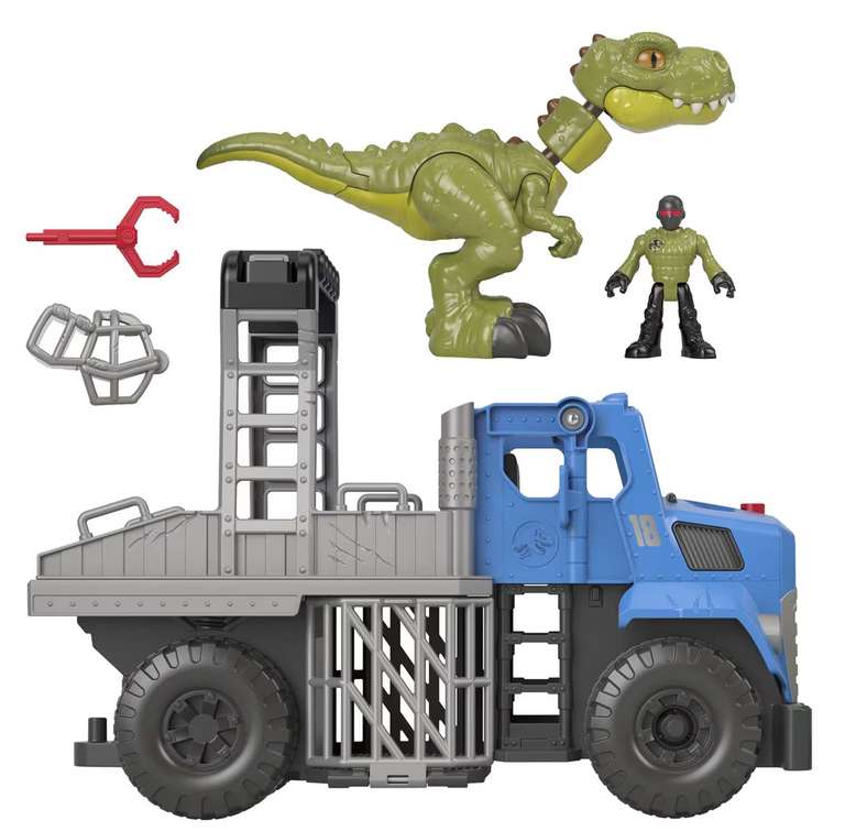 Camión transportador de dinosaurios