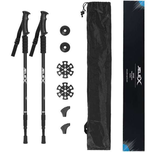 Pack 2 Bastones de Senderismo Jelex Telescópicos con Antichoque