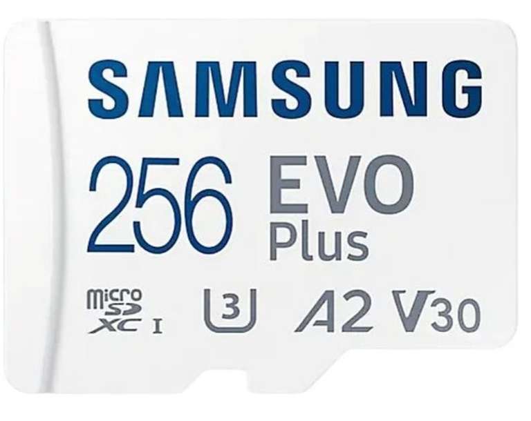 Tarjeta Micro SDXC - Samsung Evo Plus EU, 256 GB, Clase 10, V30, UHS-I, Lectura 130 MB/s -15% comprando SOLO desde la APP. Abrir APP