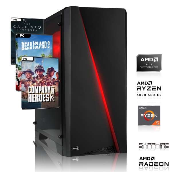 GAMING PC | AMD Ryzen 5 5500 6x3.60GHz | 16GB DDR4 | Sapphire Pulse RX 6700 10GB | 500GB M.2 SSD