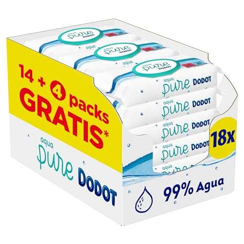 Dodot Toallitas Aqua Pure para Bebé 864 toallitas a 17,06€, cupón  DODOTAQUA10 + compra recurrente » Chollometro