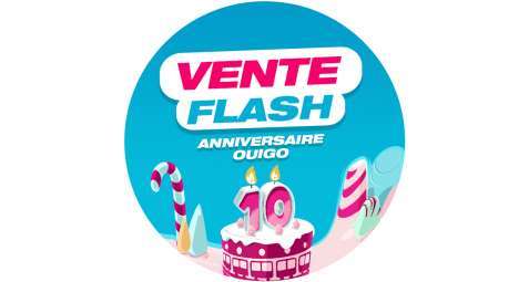 Venta flash SNCF Connect - 100.000 billetes OUIGO a 10, 16 y 19 euros durante 48 horas - Del 6 a 7 Septiembre