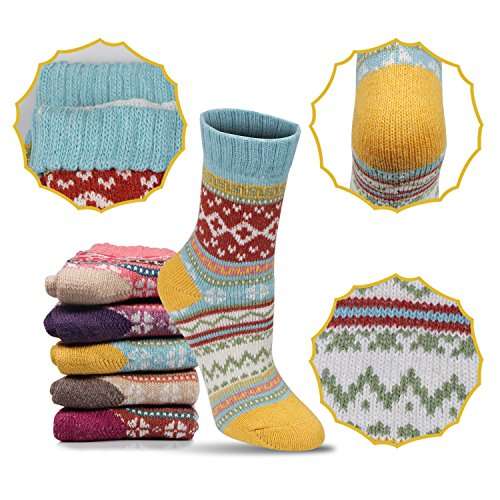 Moliker Calcetines de lana, calcetines mujeres calcetines de invierno caliente suave cómodo