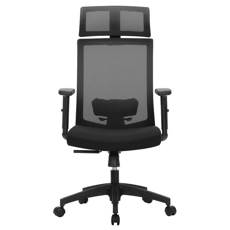 SONGMICS Silla de Oficina de Malla, Negro OBN55BK