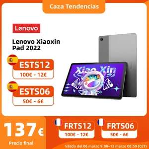 Lenovo Xiaoxin Pad Versión 2022 Lenovo Tablet P11 4GB/64GB (128GB por 167 €) K11 2K Pantalla LCD Snapdragon Octa Core 7700mAh Batería