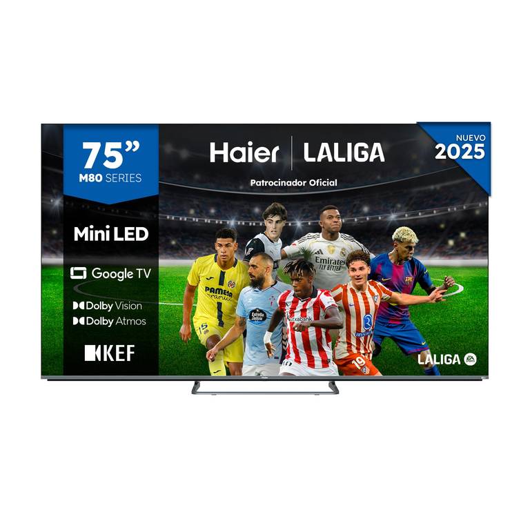 Haier MiniLED 4K UHD H75M80FUX 75″, Smart TV, Google TV, Dolby Atmos/Vision, Google Assistant, Proces.Quad Core, Bluetooth 5.2, HDMI 2.1 x 4