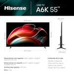 Hisense TV 55A6K - UHD 4K, Smart TV de 55 Pulgadas, Dolby Vision, Modo juego Plus, DTS Virtual X (+ Reembolso de 50€ - Total 299€)