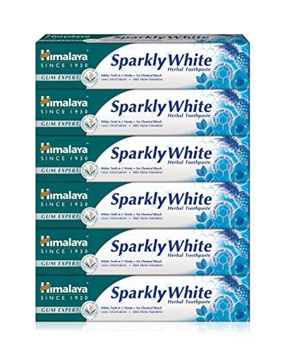 Himalaya Herbals Sparkly White Herbal Vegetarian Toothpaste for whitening teeth with advanced plague removal