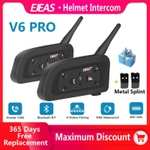 EJEAS-intercomunicador V6PRO para casco de motocicleta (2 por 35,67€)