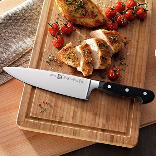 ZWILLING Cuchillo de cocina , Longitud de la hoja: 20 cm, Hoja ancha, Mango especial de acero inoxidable/plástico, Profesional S