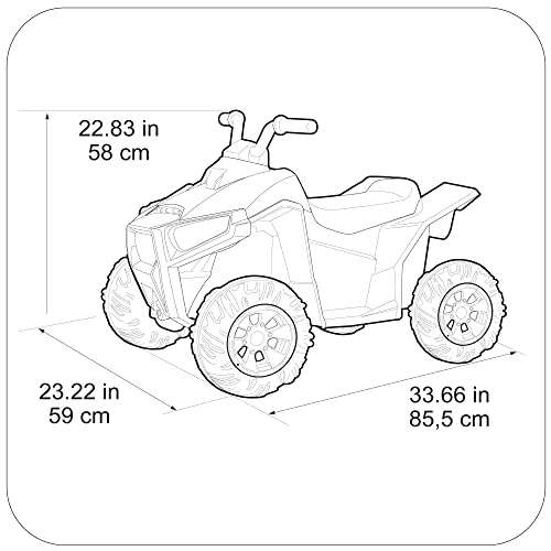 FEBER - Quad Boxer- Vehículo eléctrico a batería de 12V, con marchas adelante, atrás y freno