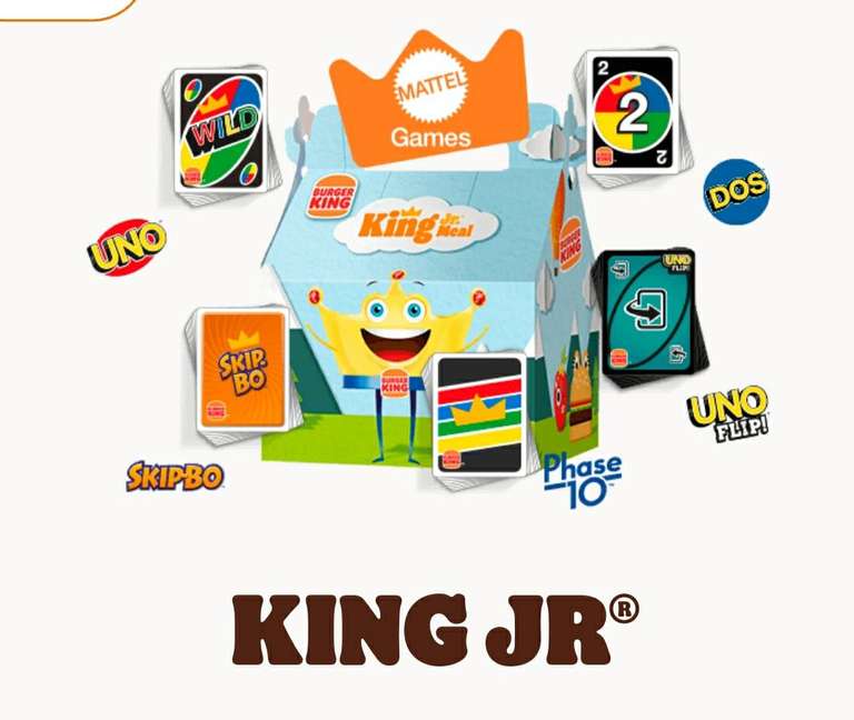 Juegos Uno, Dos, Uno Flip, Phase 10 y Skipbo con King Junior