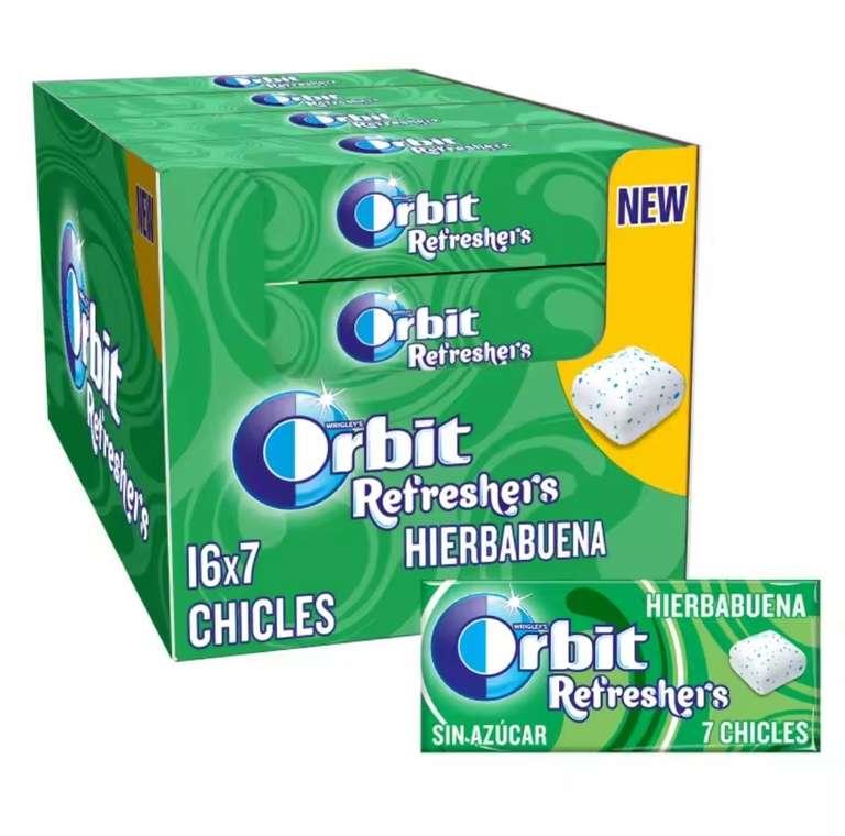 Orbit Refreshers, Chicles Sin Azúcar Sabor Hierbabuena [ Nuevo Usuario 5.84€]
