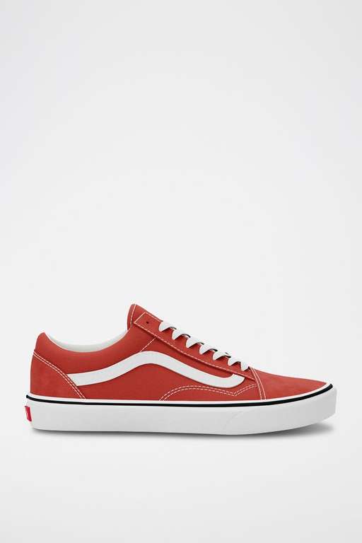 VANS Zapatillas de piel Old Skool Rojo y blanco. Tallas 39 a