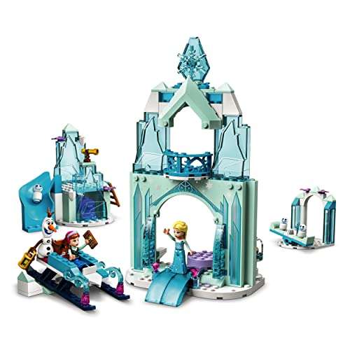 LEGO 43194 Disney Paraíso Invernal de Anna y Elsa, Frozen Juguetes de Construcción, Castillo de Hielo con Tobogán y Trineo