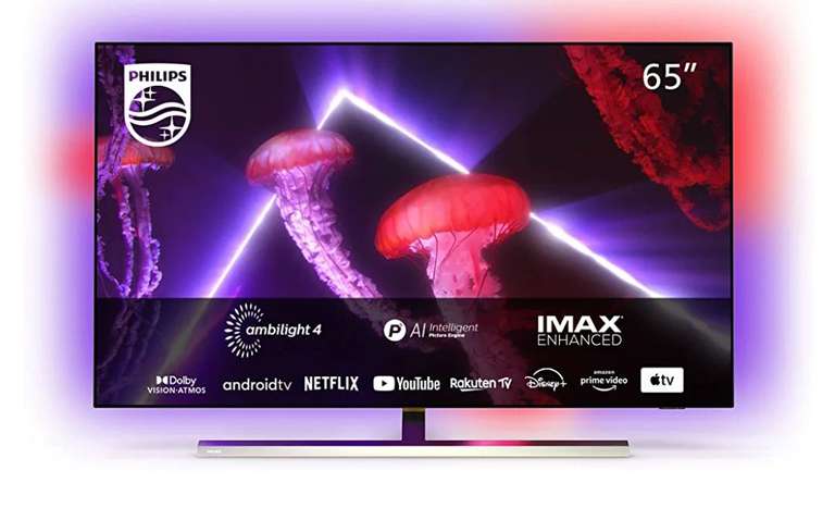 Philips 65OLED807/12 UHD OLED Android TV 65" 4K UHD, Smart TV con Ambilight Plus de 4 Lados, Dolby Vision y Sonido Atmos HDMI 2.1