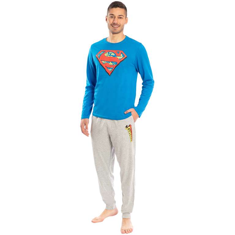 Pijamas de dos piezas de Superman, Spiderman y Star Wars. Tallas S a XL.