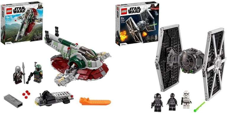 LEGO 75312 Star Wars Nave Estelar de Boba Fett, Juguete de Construcción + 75300 Star Wars Caza Tie Imperial