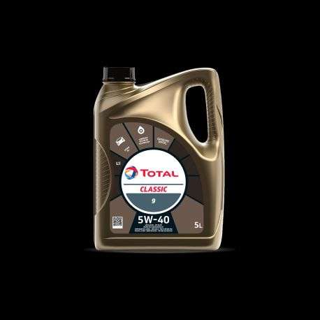 Total Classic 9 5W40 5L TOTAL: Aceite sintético multigrado para motores gasolina y diésel