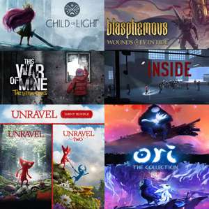 XBOX, Series X|S :: Child Of Light, This War Of Mine, Blasphemous, Paquete Unravel, Ori: The Collection, Inside