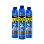 Pack de 3 Raid - Moscas y Mosquitos, Spray Insecticida Aroma Frescor Natural, 600ml