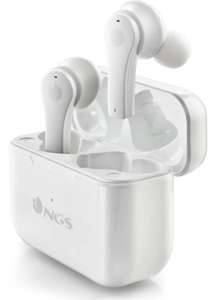 NGS ARTICA Bloom White - Auriculares inalámbricos, Bluetooth y TWS, Base de Carga, 24h de autonomía, micrófono, Control táctil.