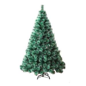 Árbol de Navidad Artificial 210cm Agujas de Pino Verde con Efecto Nieve y Soporte de Metal