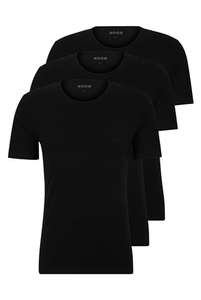 3 camisetas HUGO BOSS para hombre, 100% algodón Color negro