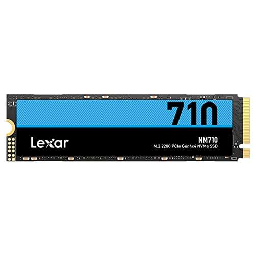 Lexar NM710 2TB SSD, M.2 2280 PCIe Gen4x4 NVMe SSD interno, hasta 4850 MB/s de lectura, 4500 MB/s de escritur