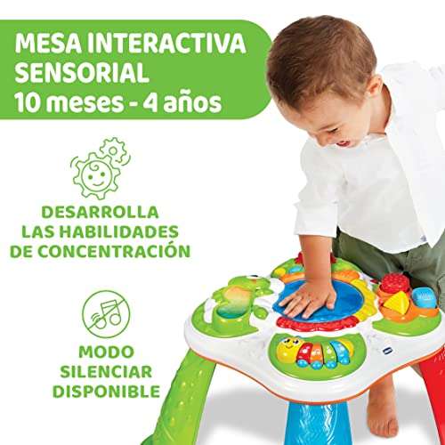 Chicco Mesa Descubrimiento Sensorial Infantil, Mesa de Actividades Interactiva con 5 Zonas Sensoriales