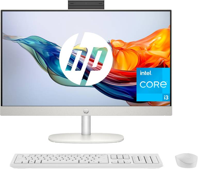 HP All-in-One 24-cr0013ss – Ordenador de sobremesa de 23,8″ FHD (Intel Core i3-N300, 8GB RAM, 512GB SSD, Intel UHD Graphics, Sin SO)