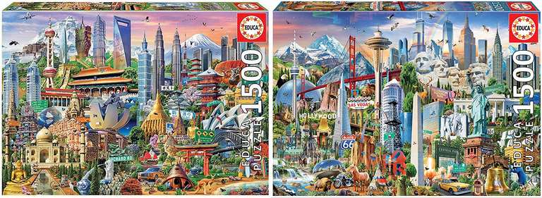 Puzzle de 1500 Piezas EDUCA (Símbolos de Norte-América o Asia)