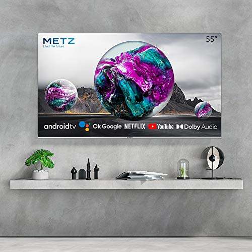 Televisión 55" Metz UHD 3840 x 2160, Android TV 10, LED, UHD, Google Assistant