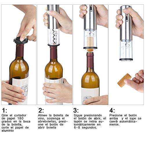 Sacacorchos eléctrico recargable por USB, Kit de abridor de vino  automático, abridor de botellas de vino tinto para Bar, regalo para amantes  del vino - AliExpress