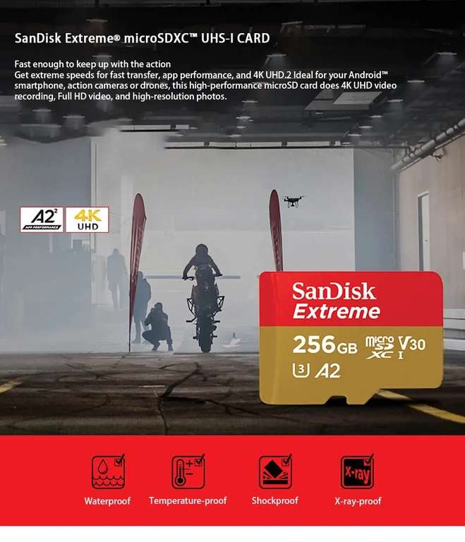 SanDisk Extreme Micro SD 256gb (27,69€ con el cupón de bienvenida)